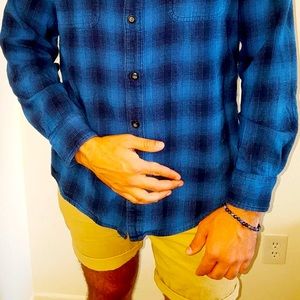 Sonoma Casual Long-Sleeved Blue Flannel